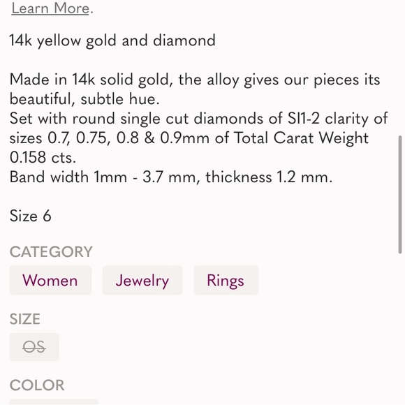 Mejuri Pavé Diamond Slim Signet 6 - Picture 5 of 5